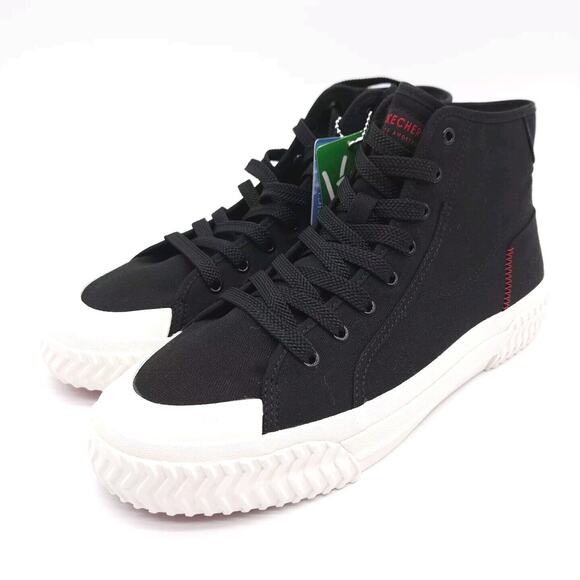 Skechers Womens 11 Street Trax Hi Tread Highly High Top Lace Up Shoe Vegan Black - Picture 3 of 6